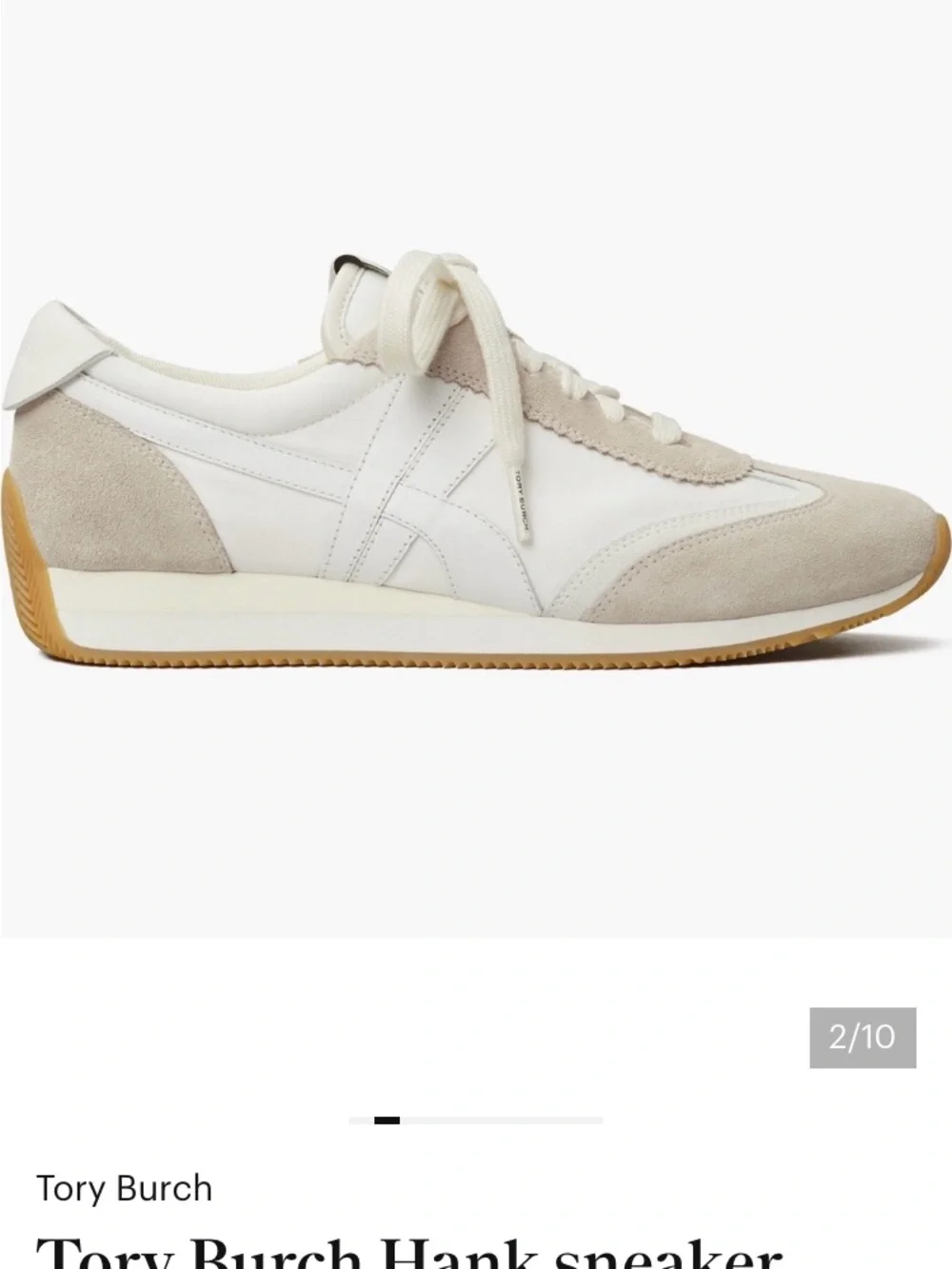 Tory Burch Retro Runner Sneaker in Cream and Tan